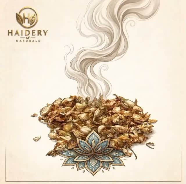Dried Persian flower with rising steam