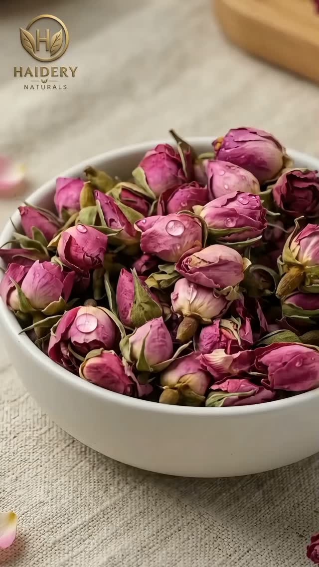 Pink rose buds in a ceramic bowl